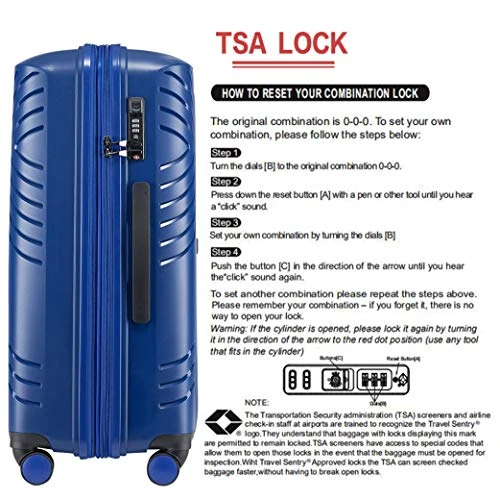 GinzaTravel Anti-scratch PP Material Never Breakage Widened And Thickened Large Capacity Luggage 3 Piece Sets 8-wheel Spinner Luggage Sets Expandable(all 20 24 28) 9 GinzaTravel Anti-scratch PP Material Never Breakage Widened And Thickened Large Capacity Luggage 3 Piece Sets 8-wheel Spinner Luggage Sets Expandable(all 20 24 28) - Image 7