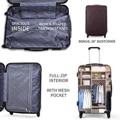 Sandinrayli 3 Pcs Luggage Set, Lightweight & Durable Travel Suitcase With Spinner Wheels, 20” 24” 28” Hardside Spinner Set -Vera Bradley Shop 51fNjvKdRSL