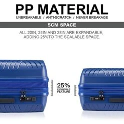 GinzaTravel Anti-scratch PP Material Never Breakage Widened And Thickened Large Capacity Luggage 3 Piece Sets 8-wheel Spinner Luggage Sets Expandable(all 20 24 28) 16 GinzaTravel Anti-scratch PP Material Never Breakage Widened And Thickened Large Capacity Luggage 3 Piece Sets 8-wheel Spinner Luggage Sets Expandable(all 20 24 28) -Vera Bradley Shop 51fOodVzt L