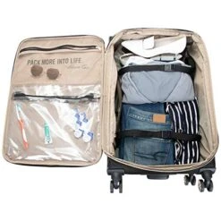 Kenneth Cole Reaction Women's Chelsea Luggage Chevron Softside 8-Wheel Spinner Expandable Suitcase Collection, Black, 24-Inch Checked -Vera Bradley Shop 51fPKdGI0JL