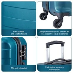 Regent Square Travel - 3 Piece Luggage Sets With Build-In TSA Lock And Spinner Goodyear Wheels – Mangusta, Hard Case (Petrol Blue) 11 Regent Square Travel - 3 Piece Luggage Sets With Build-In TSA Lock And Spinner Goodyear Wheels – Mangusta, Hard Case (Petrol Blue) -Vera Bradley Shop 51fawOzqqSL