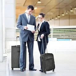 Cantor Ultra Lightweight Softside Luggage With Spinner Wheels, Set Of 3, Expandable Suitcase With Retractable Handle And ID Tag, And Interlocking Zippers With TSA Lock (Grey) -Vera Bradley Shop 51fekiB1awL