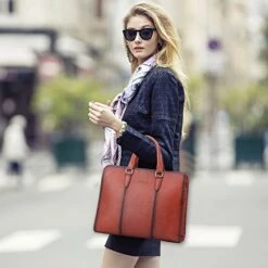 Banuce Vintage Full Grains Italian Leather Briefcase For Women Tote Handbag Attache Case 14 Inch -Vera Bradley Shop 51g q24xboL