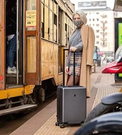 LEVEL8 Elegance Matte Carry-On Luggage, 20” Hardside Suitcase, Lightweight PC Matte Hardcase Spinner Trolley For Luggage, TSA Approved Cabin Luggage With 8 Spinner Wheels- Black, 20-Inch Carry-On -Vera Bradley Shop 51g4NYR4BRS