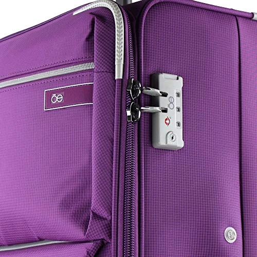 Cloe Checked Large 28 Inch Water-Resistant Luggage With 360º-spinner Wheels In Purple Color 9 Cloe Checked Large 28 Inch Water-Resistant Luggage With 360º-spinner Wheels In Purple Color - Image 7