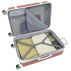 LONDON FOG Vintage Hardside Expandable Spinner Luggage, Rose Gold, Checked-Medium 24-Inch -Vera Bradley Shop 51gUvRcvDmL