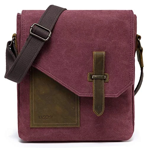 Small Messenger Bag For Women,VASCHY Vintage Canvas Leather Lightweight Crossbody Bag Burgundy 3 Small Messenger Bag For Women,VASCHY Vintage Canvas Leather Lightweight Crossbody Bag Burgundy