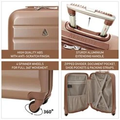 Large Capacity Maximum Allowance 22x14x9 Airline Approved By Delta United Southwest & More Carry On Luggage Bag | Rolling Travel Suitcase | Lightweight Small Hard Shell Trolley | 19.3x14x9in Body Size -Vera Bradley Shop 51h09oBsEiL