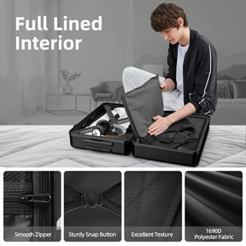 BEOW Expandable Luggage Sets Clearance 3 Piece Hardshell Lightweight PC+ABS Suitcase Spinner Wheels TSA Lock Black 4 BEOW Expandable Luggage Sets Clearance 3 Piece Hardshell Lightweight PC+ABS Suitcase Spinner Wheels TSA Lock Black - Image 2