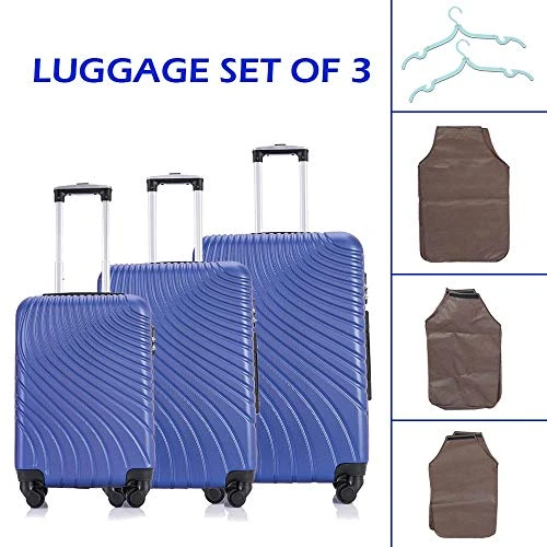 Apelila 3 Piece ABS Luggage Sets With Spinner Wheels Hard Shell Spinner Carry On Suitcase (Blue, 3 Pieces 20 24 28 Inch) 4 Apelila 3 Piece ABS Luggage Sets With Spinner Wheels Hard Shell Spinner Carry On Suitcase (Blue, 3 Pieces 20 24 28 Inch) - Image 2