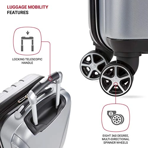 SwissGear 7585 Hardside Spinner Luggage, Silver, Checked-Medium 23-Inch 11 SwissGear 7585 Hardside Spinner Luggage, Silver, Checked-Medium 23-Inch - Image 9