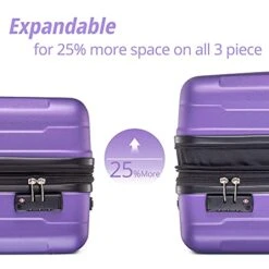 Merax Luggage Set Expandable 3 Piece Sets With TSA Lock, Lightweight Hardside Luggage With Spinner Wheels (Purple) 17 Merax Luggage Set Expandable 3 Piece Sets With TSA Lock, Lightweight Hardside Luggage With Spinner Wheels (Purple) -Vera Bradley Shop 51i2Rbs434S