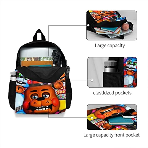 Koiidisa Five Nights At Freddy's 3D Printed Pattern Backpack Travel Bags School Laptop Bookbag,Lightweight Multi-Function And Water Resistant 6 Koiidisa Five Nights At Freddy's 3D Printed Pattern Backpack Travel Bags School Laptop Bookbag,Lightweight Multi-Function And Water Resistant - Image 4