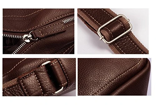 Saierlong New Mens Coffee Genuine Leather Briefcase Messenger Bags Business Handbags 8 Saierlong New Mens Coffee Genuine Leather Briefcase Messenger Bags Business Handbags - Image 6