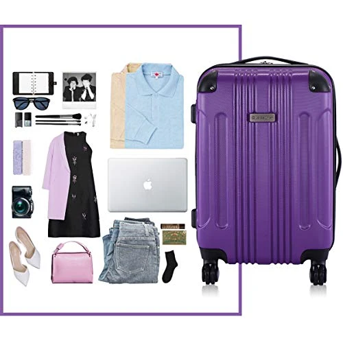 Goplus 20" ABS Carry On Luggage Expandable Hardside Travel Bag Trolley Rolling Suitcase GLOBALWAY (Purple) 5 Goplus 20" ABS Carry On Luggage Expandable Hardside Travel Bag Trolley Rolling Suitcase GLOBALWAY (Purple) - Image 3