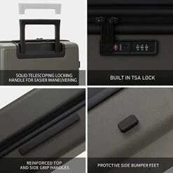 LEVEL8 Elegance Checked Luggage, 24 Inch Hardside Suitcase, Lightweight PC Matte Hardshell With TSA Lock, Spinner Wheels - Olive Green 12 LEVEL8 Elegance Checked Luggage, 24 Inch Hardside Suitcase, Lightweight PC Matte Hardshell With TSA Lock, Spinner Wheels - Olive Green -Vera Bradley Shop 51ilJhJy SL