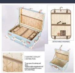 COTRUNKAGE 24 Inch Large Vintage Luggage Set 2 Pieces Rolling Suitcases For Women (13" & 24", Sky Blue) 8 COTRUNKAGE 24 Inch Large Vintage Luggage Set 2 Pieces Rolling Suitcases For Women (13" & 24", Sky Blue) -Vera Bradley Shop 51ioVCZAhHL