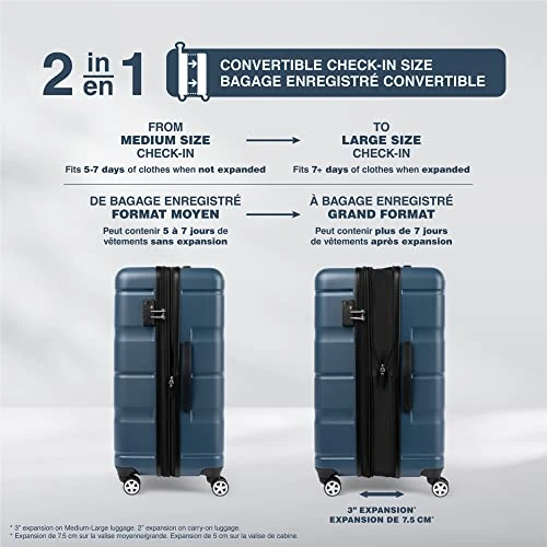 Travelpro Runway 2 Piece Luggage Set, Carry-on & Convertible Medium To Large 28-Inch Check-in Hardside Expandable Luggage, 8 Spinner Wheels, TSA Lock, Hardshell Suitcase, Teal Blue 9 Travelpro Runway 2 Piece Luggage Set, Carry-on & Convertible Medium To Large 28-Inch Check-in Hardside Expandable Luggage, 8 Spinner Wheels, TSA Lock, Hardshell Suitcase, Teal Blue - Image 7