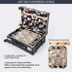 COTRUNKAGE Spinner Vintage Luggage PASCO Carry On Suitcase With TSA Lock (20", Black/Black) -Vera Bradley Shop 51jJMeRJaqL