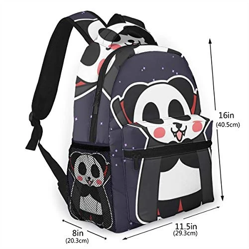 Hiking Work Walking Cycling Backpack Daypack Lightweight Polyester Multipurpose Anti-Theft Rucksacks Big Capacity Bookbag, Cute Funny Vampire Panda Stars 4 Hiking Work Walking Cycling Backpack Daypack Lightweight Polyester Multipurpose Anti-Theft Rucksacks Big Capacity Bookbag, Cute Funny Vampire Panda Stars - Image 2