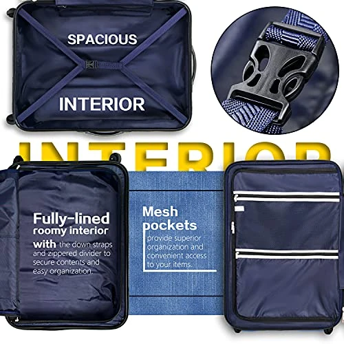 Coolife Luggage Expandable 3 Piece Sets PC+ABS Spinner Suitcase 20 Inch 24 Inch 28 Inch (Teal New) 5 Coolife Luggage Expandable 3 Piece Sets PC+ABS Spinner Suitcase 20 Inch 24 Inch 28 Inch (Teal New) - Image 3