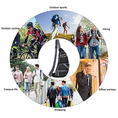 G4Free Black Sling Bag Chest Crossbody Bag Lightweight Sling Backpack One Strap Shoulder Backpack 10 G4Free Black Sling Bag Chest Crossbody Bag Lightweight Sling Backpack One Strap Shoulder Backpack - Image 8