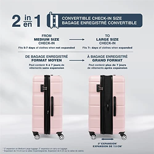 Travelpro Runway 2 Piece Luggage Set, Carry-on & Convertible Medium To Large 28-Inch Check-in Hardside Expandable Luggage, 8 Spinner Wheels, TSA Lock, Hardshell Suitcase, Powder Pink 9 Travelpro Runway 2 Piece Luggage Set, Carry-on & Convertible Medium To Large 28-Inch Check-in Hardside Expandable Luggage, 8 Spinner Wheels, TSA Lock, Hardshell Suitcase, Powder Pink - Image 7