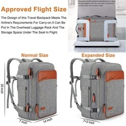 Carry On Backpack, Extra Large 40L Flight Approved Travel Backpack For Men & Women,Expandable Large Suitcase Backpacks With 4 Packing Cubes,Water Resistant Luggage Daypack Business Weekender Bag,Grey 15 Carry On Backpack, Extra Large 40L Flight Approved Travel Backpack For Men & Women,Expandable Large Suitcase Backpacks With 4 Packing Cubes,Water Resistant Luggage Daypack Business Weekender Bag,Grey -Vera Bradley Shop 51l7F0Veu9L