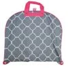 Ever Moda Hanging Garment Bag, Pink Grey Quatrefoil Moroccan (40-inch)