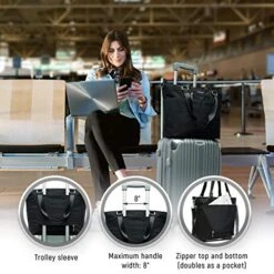 Lily & Drew Nylon Crossbody Bag For Women With Shoulder Strap, Luggage Strap, Laptop Sleeve (Black) -Vera Bradley Shop 51ldzYU0hAL