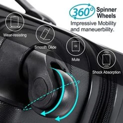 Merax 3 Pcs Luggage Set Expandable Hardside Lightweight Spinner Suitcase With TSA Lock [Upgraded Version], Black -Vera Bradley Shop 51lgCmboCKL