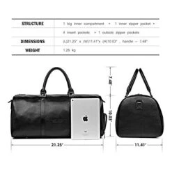 Bostanten Genuine Leather Travel Weekender Overnight Duffel Bag Gym Sports Luggage Bags For Men -Vera Bradley Shop 51mDbABTvtL