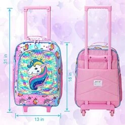 Kids Suitcase, Rolling Luggage With Wheels For Girls - Unicorn -Vera Bradley Shop 51mJvFxsIdS