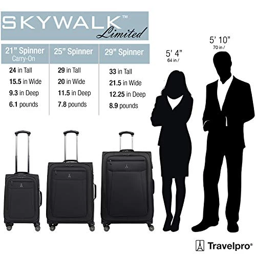Travelpro Skywalk Limited 3 Piece Spinner Suitcase Set - Softside Expandable Travel Luggage With Spinning Wheels – Carry On & Checked Bags, Olive 5 Travelpro Skywalk Limited 3 Piece Spinner Suitcase Set - Softside Expandable Travel Luggage With Spinning Wheels – Carry On & Checked Bags, Olive - Image 3