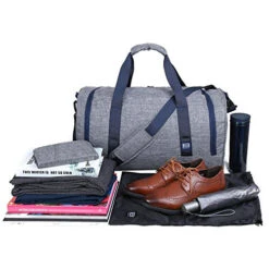 BAGSMART Travel Duffel Bag Large Weekender Bag Carry-on Luggage With Shoe Bag 40L, Grey -Vera Bradley Shop 51nRZ64B4aL