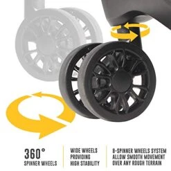 Lucas Designer Luggage Collection - 3 Piece Softside Expandable Ultra Lightweight Spinner Suitcase Set - Travel Set Includes 20 Inch Carry On, 24 Inch & 28 Inch Checked Suitcases (Black) -Vera Bradley Shop 51o3hgOeWbL