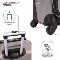 SwissGear Sion Softside Expandable Luggage, Pewter, Checked-Medium 25-Inch -Vera Bradley Shop 51pDLo83CLL