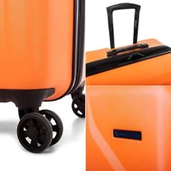 Bugatti Swiss Mobility - LGA Collection - 3 Piece Luggage Set, Lightweight And Resistant Hardside Equipped With Double 360 Degree Spinner Wheels - Made Of ABS Material - Orange -Vera Bradley Shop 51pO1OIiWIL
