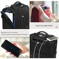 VERAGE Carry On Underseat Luggage With Wheels & USB Port, Wheeled Spinner Bag Carry-on Luggages For Airlines, Lightweight Suitcase Men Women, Pilots And Crew (14-Inch Compact) 14 VERAGE Carry On Underseat Luggage With Wheels & USB Port, Wheeled Spinner Bag Carry-on Luggages For Airlines, Lightweight Suitcase Men Women, Pilots And Crew (14-Inch Compact) -Vera Bradley Shop 51pTiwCDI L