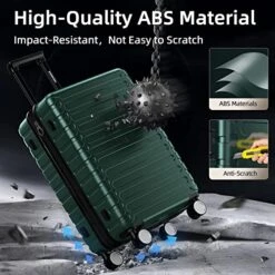 SHOWKOO Luggage Sets Expandable ABS Hardshell 3pcs Clearance Luggage Hardside Lightweight Durable Suitcase Sets Spinner Wheels Suitcase With TSA Lock (Dark Green) -Vera Bradley Shop 51pUebHop5L