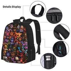 Five Nights At Freddy'S Backpack 3pcs Set Youth Boys Shoulder Bag Girls Bookbag With Lunch Bog Pencil Case Teens -Vera Bradley Shop 51pgcUWqrsS