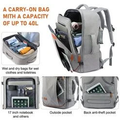 LOVEVOOK Carry On Backpack, 40L Travel Backpack For Women Men Airline Approved, Expandable Large Suitcase Backpacks With 4 Packing Cubes, Aer Travel Pack 3, Water Resistant Weekender Bag -Vera Bradley Shop 51qJawKwYGL