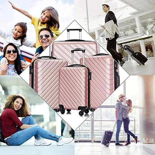 4 Piece Luggage Sets,Travel Suitcase Spinner Hardshell Lightweight W/Free Suitcase Cover& Hanger (Rose Gold, 18 20 24 28 Inch) 11 4 Piece Luggage Sets,Travel Suitcase Spinner Hardshell Lightweight W/Free Suitcase Cover& Hanger (Rose Gold, 18 20 24 28 Inch) - Image 9