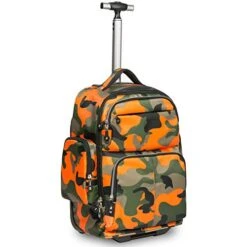 20 Inches Big Storage Multifunction Travel Wheeled Rolling Backpack Luggage Books Laptop Bag By HollyHOME