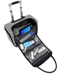 LONDON FOG Cambridge II 15-Inch 8 Wheel Under Seat Bag, Black White Houndstooth -Vera Bradley Shop 51r7rxi0CkL