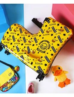 AO WEI LA OW Cute Unisex Kids Ride On Suitcase Travel Trolley Case Spinner Carry On Luggage With Wheels Suggest Fits To Kids Aged 3-6 Years Old(Yellow/01, 20 Inch) -Vera Bradley Shop 51rCAsfrsCL
