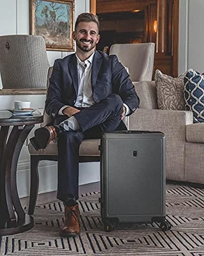 LEVEL8 Elegance Checked Luggage, 24 Inch Hardside Suitcase, Lightweight PC Matte Hardshell With TSA Lock, Spinner Wheels - Olive Green 4 LEVEL8 Elegance Checked Luggage, 24 Inch Hardside Suitcase, Lightweight PC Matte Hardshell With TSA Lock, Spinner Wheels - Olive Green - Image 2