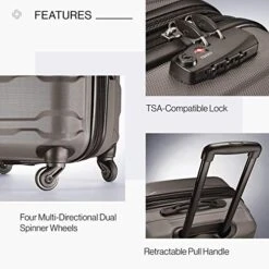 Samsonite Omni PC Hardside Expandable Luggage With Spinner Wheels, Silver, Checked-Medium 24-Inch 15 Samsonite Omni PC Hardside Expandable Luggage With Spinner Wheels, Silver, Checked-Medium 24-Inch -Vera Bradley Shop 51rYN4digbL