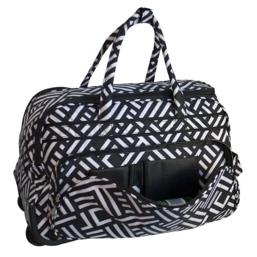 Jenni Chan Signature Deluxe Carry-All Rolling Duffel, Black/White, One Size 6 Jenni Chan Signature Deluxe Carry-All Rolling Duffel, Black/White, One Size - Image 4