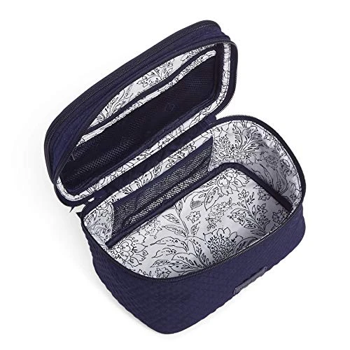 Vera Bradley Women's Microfiber Brush Up Cosmetic Makeup Organizer Case Bag, Classic Navy, One Size 4 Vera Bradley Women's Microfiber Brush Up Cosmetic Makeup Organizer Case Bag, Classic Navy, One Size - Image 2
